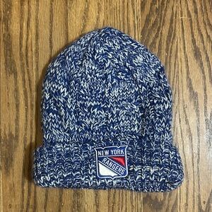 NWOT ‘47 Brand New York Rangers knit stocking cap beanie blue white